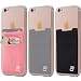(Three) Stretchy Cell Phone Stick on Wallet Card Holder Phone Pocket for iPhone, Android and All Smartphones. (Pink&Grey&Black)