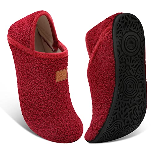 Image of Fires Womens Mens Slippers with Rubber Sole Soft-Lightweight House Slipper Socks Around House Shoes Non Slip Indoor /Outdoor