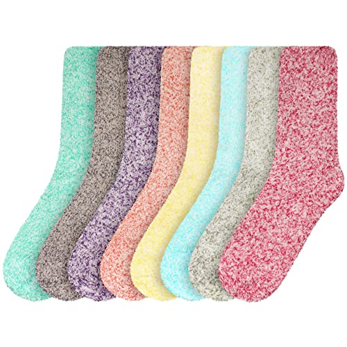 Image of BambooMN Women's Fuzzy Warm Feather Soft Socks - Value Packs