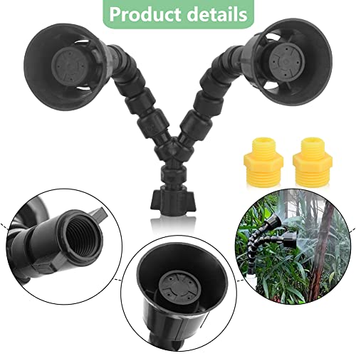2Pcs Sprinkler Head, 360 Degree Rotation Plastic Adjustable Yard Lawn Sprinkler, Double Heads Sprinkler Nozzle Head For Lawn Plants Garden Hose Sprinkler(Black) #TOP3