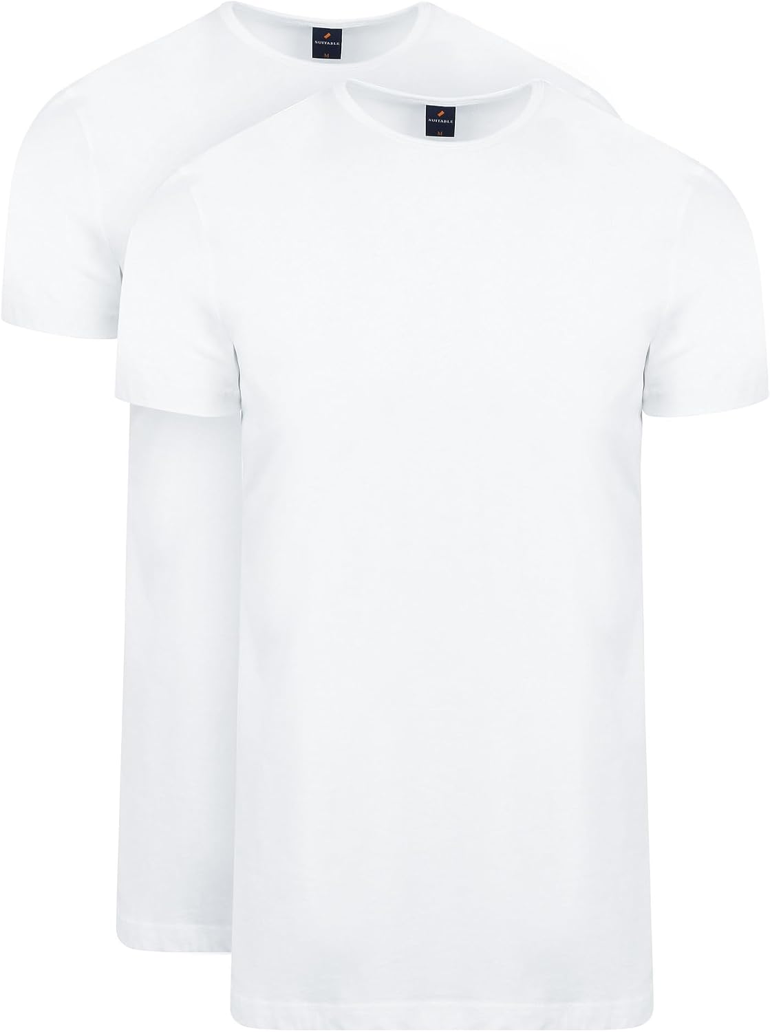 Suitable OTA T-Shirt Crew Neck White 2-Pack - Size XL - Men's - Clothing - Modern Fit - Cotton -
