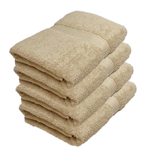 BELLA KLINE DESIGN Deluxe 100% Cotton Bath Towels, Easy Care Affordable, Cotton Towels for Maximum Softness and Absorbency, 4-Pack – Beige