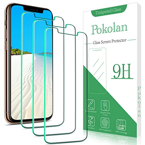 Pokolan 3 Pack Screen Protector for iPhone 11 Pro Max, iPhone XS Max Tempered Glass, 9H Hardness, Case Friendly, Bubble Free, Anti-Scratch, Ultra Resistant