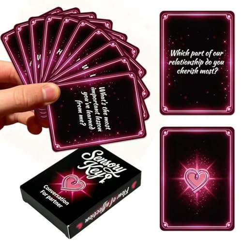 MoBunnly Sensory Key Couple Conversation Cards - Intimacy & Connection Game for Partners, Perfect for Date Night, Anniversary, or Relationship Enhancement