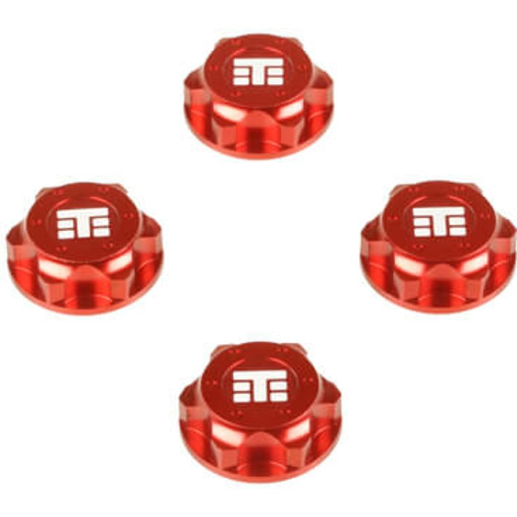 TKR5116BR Wheel Nuts (T Logo 17mm Serrated RED Ano M12x1.0 (4pc))