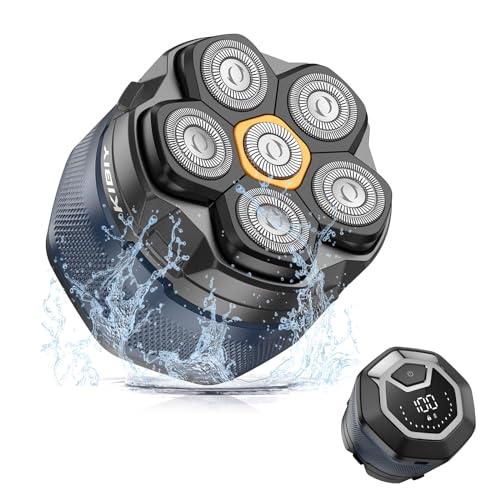 Glatzen Rasierer Herren Elektrisch, Kibiy Upgraded Magnetischer Kopfrasierer mit 6D Abnehmbarem...