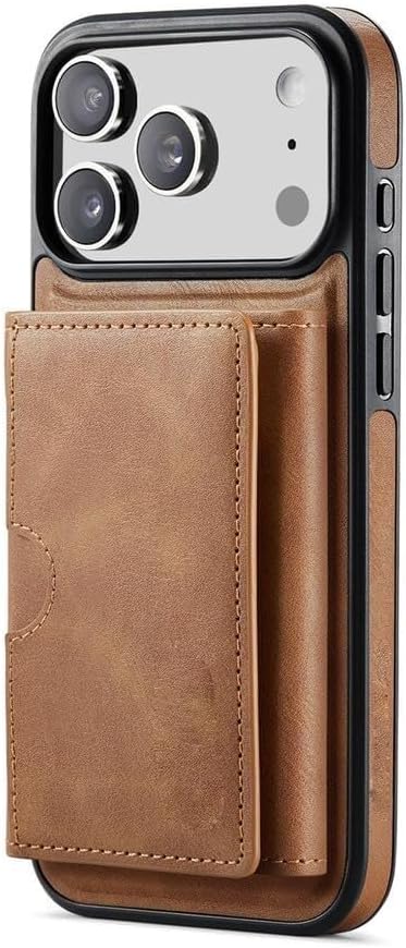 Wallet Case for iPhone 17 Pro Max/17/17 Pro/17 Air, Magnetic 2 in 1 Detachable Back Card Slots Heavy Duty Protection Cover Kickstand Supports Wireless Charging Case (17Pro,Black)