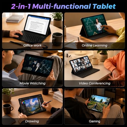 Image of Android 16 Tablet, 10.1-inch Electronics Tablets, 32GB RAM + 512GB ROM + 2TB Expandable Storage, Octa-Core Gaming Tablet with Wi-Fi & GPS, Computer Tablet with Keyboard Case, Mouse, and Stylus