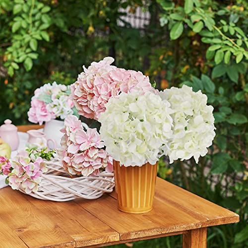 Jpsor 40Pcs Artificial Hydrangea Silk Flower Heads With Stems, Fake Flowers For Mothers Day Wedding Centerpiece Home Garden Party Decoration (White) #TOP5