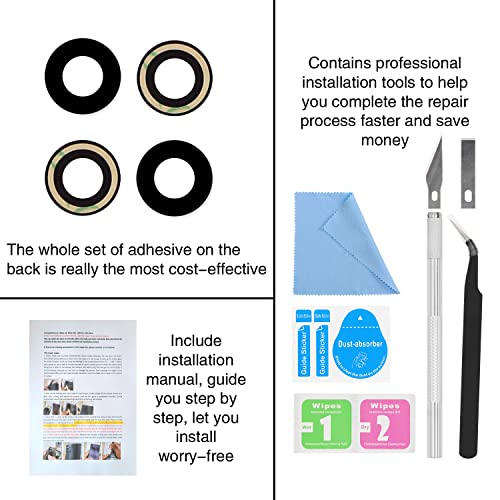 Asdawn Back Rear Camera Lens Glass Replacement For Iphone 14 6.1 Inch And 14 Plus 6.7 Inch With Pre-Installed Adhesive, Back Lens Glass With Installation Manual + Repair Tool Set #TOP5