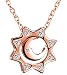 Produktbild Unendlich U Elegant Sonne Mond Mädchen Halskette 925 Sterling Silber Zirkonia Anhänger Verstellbare Kette, Rosegold
