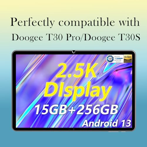 2 Pack for DOOGEE T30 Pro/DOOGEE T30S Tablet Screen Protector Tempered Glass, Anti Scratch, Bubble Free