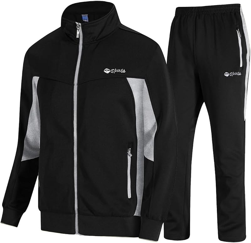 Chándales para hombre Sudaderas para hombre Trajes de chándal 2 piezas Casual Athletic Jogging Calentamiento Conjuntos de cremallera completa