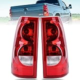 Nakuuly Tail Lights Rear Lamp Red Border Compatible With 2003-2006 Chevy Silverado 1500 2500 3500 Dr