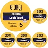 Giorgi Line - Crema Look Tupé para un Tupé con Volumen, Textura y Movimiento, Acabado Natural, Flexible y Duradero, Fijación 5 Xtrema - 125 ml (Paquete de 5)