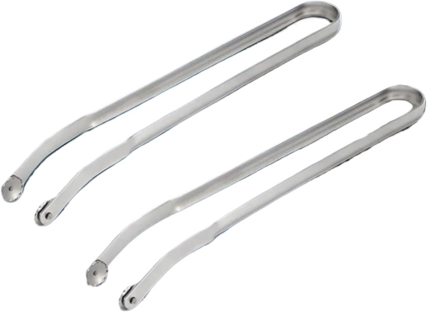 BBQ Sausage Turning Tongs Stainless Steel Nonstick Cookware Long Handle Kitchen Tong for Barbecue Utensils(2pcs)