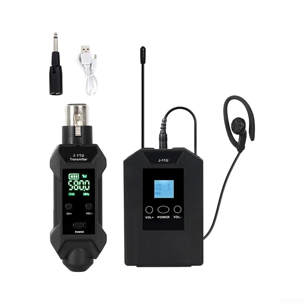 UHF Wireless Lavalier Microfono Sistema con 16 Canali Selezionabili, Modulazione Digitale per Audio Stabile, 40Hz-20kHz per Risposta in Frequenza, Design ABS Compatto per Studio Recording e