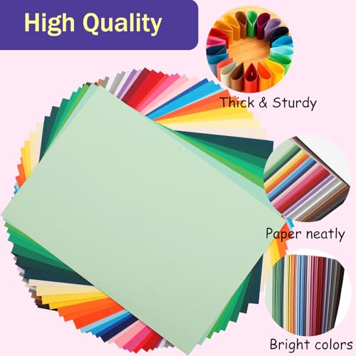 40 Blatt Tonkarton A4 Bunt, 40 Farben - 300 g/m² Tonpapier, Fotokarton Bastelkarton für Malen Kartenherstellung Einladungen Scrapbook Basteln, 21 x 29.7cm