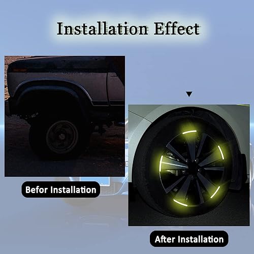 Miniatura 5 de 20 calcomanías reflectantes para cubo de rueda de automóvil, calcomanías reflectantes para llantas de rueda, calcomanías reflectantes de rayas para