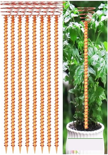 8 Pack 13 Electroculture Copper Gardening Antenna Copperwire for Gardening Garden Plant Stakes Pure Coppers Rods for Garden Electro Culture Coppers Coils Tools Pyramid Tensor Rings Copper Kit