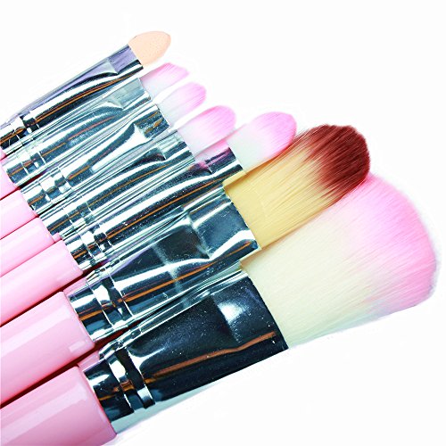 Fani Makeup Brushes 7 Pieces Travel Makeup Brushes Set with Box Professional Foundation Cosmetic Brushes Eyeshadw Brush Lip Brush for Powder Liquid Cream Blending