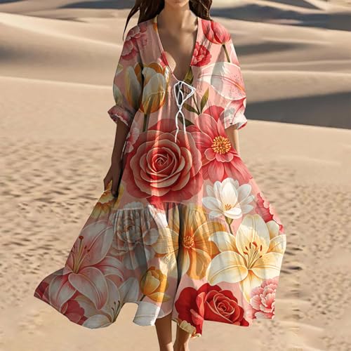 Robe longue à fleurs femme robe d'été ample style bohème chic - 2