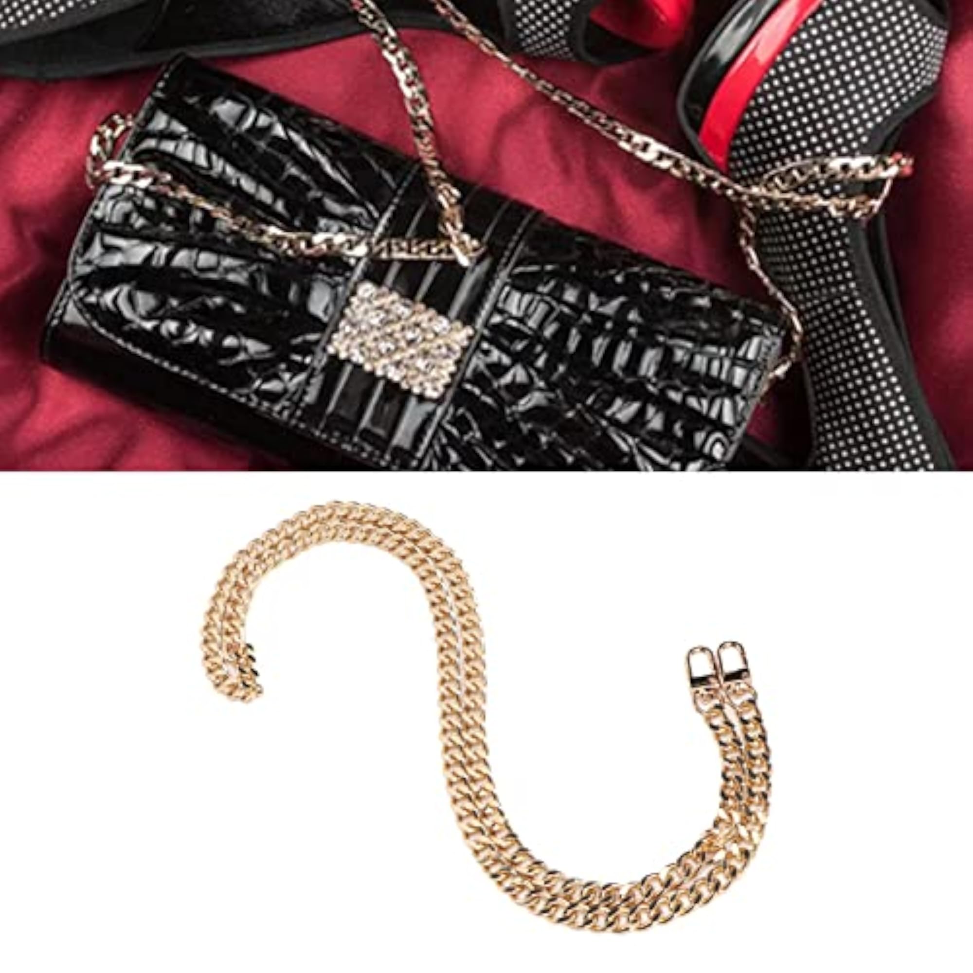 5pc Gold Metal Curb Chain Anklet Set, Rustproof