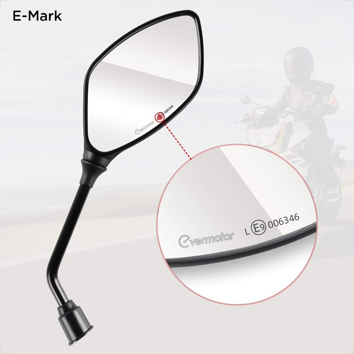 Rétroviseur De Moto Homologué E9 Filetage M10 Pivotant à 360° Vision Claire Universel Pour ATV/scooter/cyclomoteur/vélo électrique