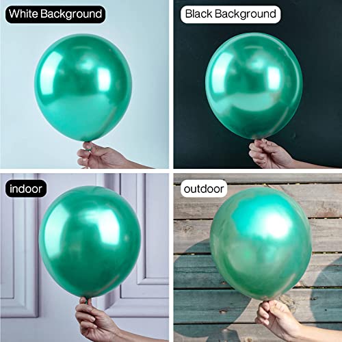 Image of Party Propz Dark Green Balloons For Decoration - 50 Pcs Green Metallic Balloon For Decoration | Teal Balloon | Balloons for Birthday (Latex)