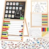 Magnetic Letters And Numbers, Abacus For Kids Math, Fridge Magnets Easel For Kids, Alphabet Magnets, Magnetic Alphabet Letters, Learning Educational Toys Gifts For 3 4 5 6 7 8+ Year Old Girls Boys