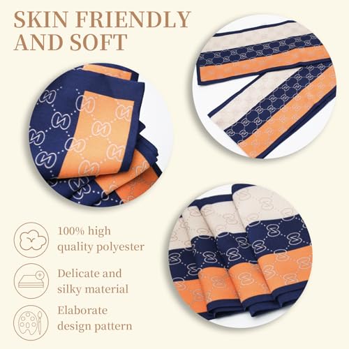 Lightweight Handbags Head Hair Neck Scarves for Women Silk Boho Headscarf Satin Hair Bandanas Purse Bag Scarf3