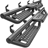 Running Boards Compatible with Chevy Silverado GMC Sierra Crew Cab 2019-2026 1500, 2020-2026 2500HD 3500HD, Two-Stair Side Steps Rail Drop Nerf Bars Carbon Steel (Excl 2019 1500 LD/Limited)