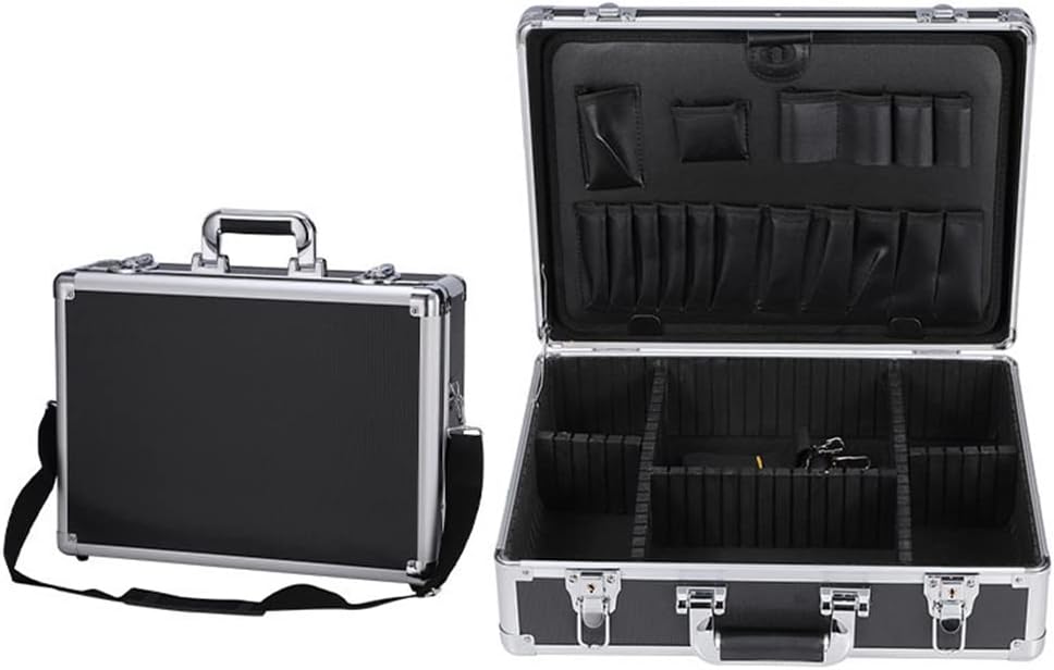 Aluminum Beauty Makeup Suitcase Hairpin Hair Clipper Storage Box Cosmetics Tool Box Shoulder Bag(D)