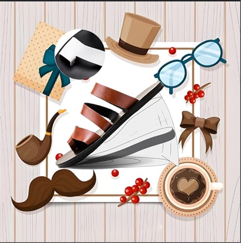 CLSQLXYJZC Bunion Sandals Men's, Fashion Summer Slip-On Split Toe Bunion Corrector Sandals Men, Comfortable Beach Walking Shoes with Orthopedic Toe Ring, for Dad on Christmas Birthday Fathers Day3