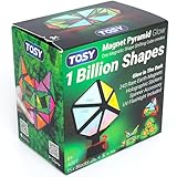 TOSY Magnet Pyramid Glow - 1 Cube Transforms into 1 Billion Shapes, 15 pcs (12 Puzzle pcs & 3 Accessories), 243 Magnets, Glowing, Christmas Stocking Stuffers Gift for Kids, Creative Puzzle STEM Toy