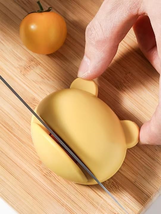 1pc Mini Knife Sharpener Bear Shaped- Whetstone Base for Safe Grinding Blue