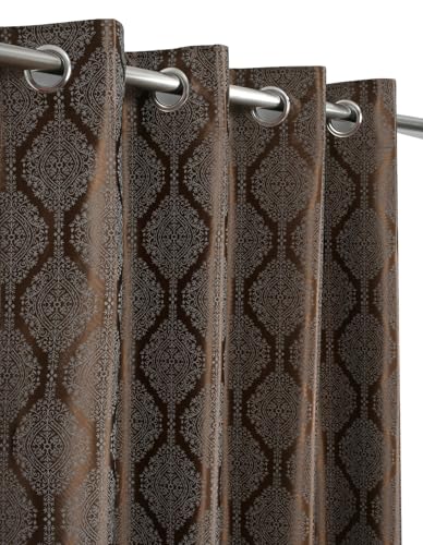 Image of Premium Polyester Fabric 4x5 feet Window Curtain | Coffee Color Curtains Set of 3 pcs Semi Room Darkening Curtains for Living Room