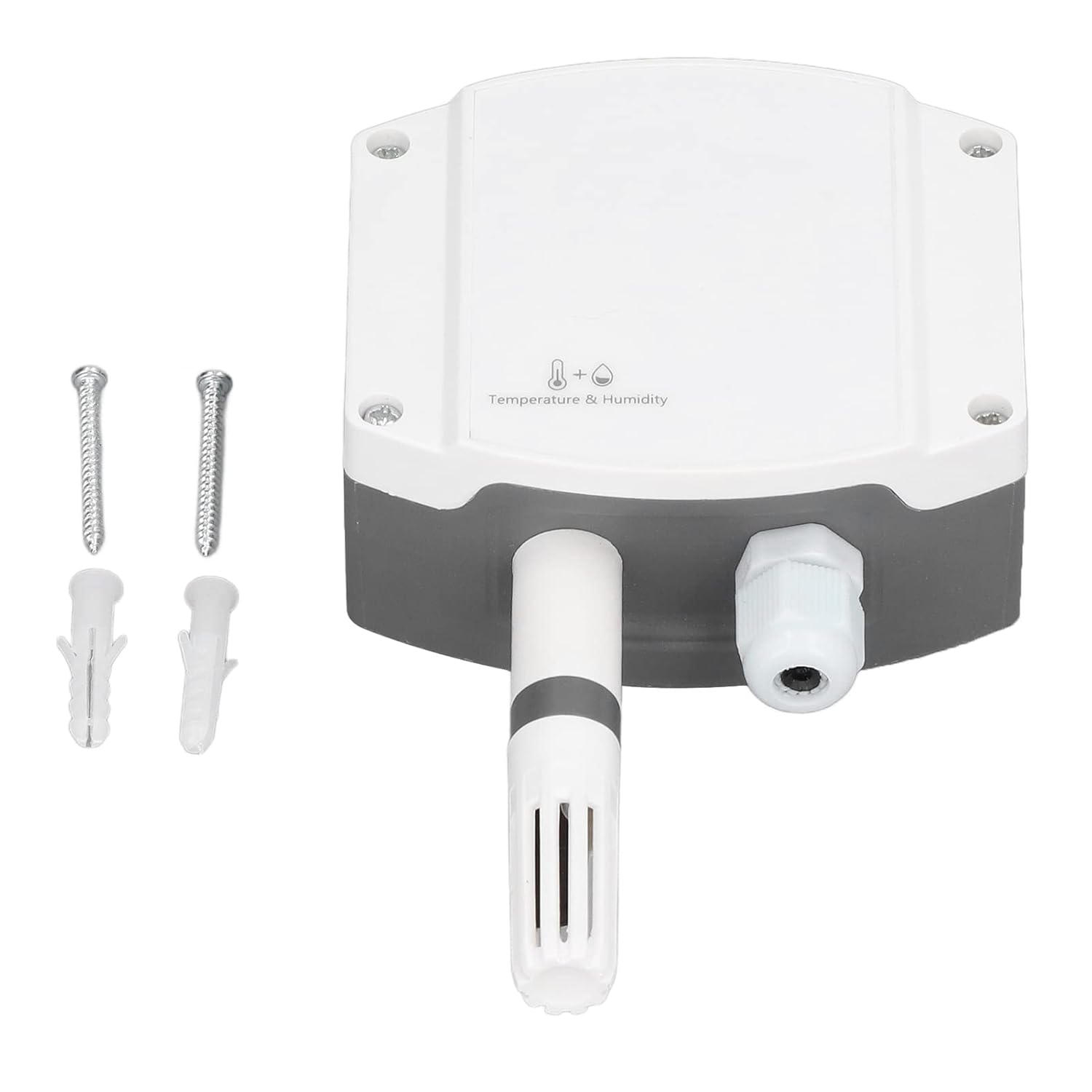 Temperature and Humidity Transmitter, 4-20mA DC 10-30V High Accuracy Analog Temperature Humidity Transmitter Sensor IP65 Wall Mounted Humidity Sensor for Industrial, Agricultural, Greenhouse