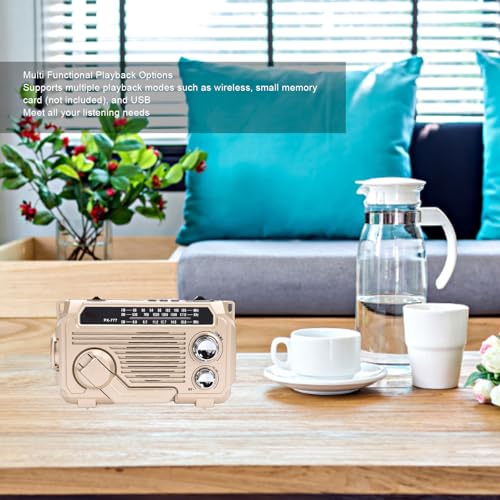 Radio Solar con Manivela para Camping y Senderismo Altavoz Bluetooth Impermeable con Linterna 4
