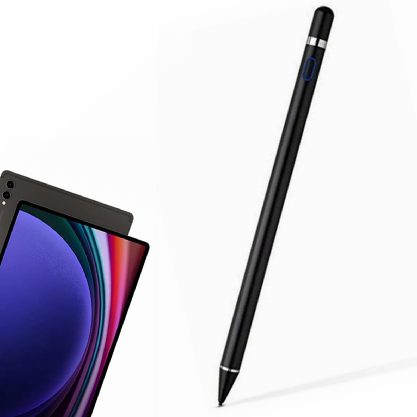 Stylus kapazitiver Stift aktiver Touch Stift für Samsung Galaxy Tab S10 S9 Ultra / S10+ S9+ / S9 / S9 FE / S9 FE+ / A9 / A9+ WLAN / A9+ 5G Tablet elektromagnetische Pen 4096 Pression (Schwarz)