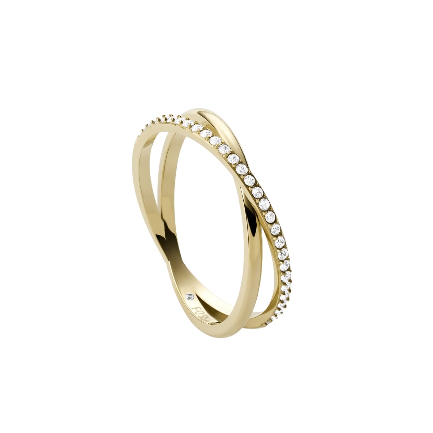 FossilAll Stacked Up Anillo de Mujer en Acero Inoxidable, Dorado