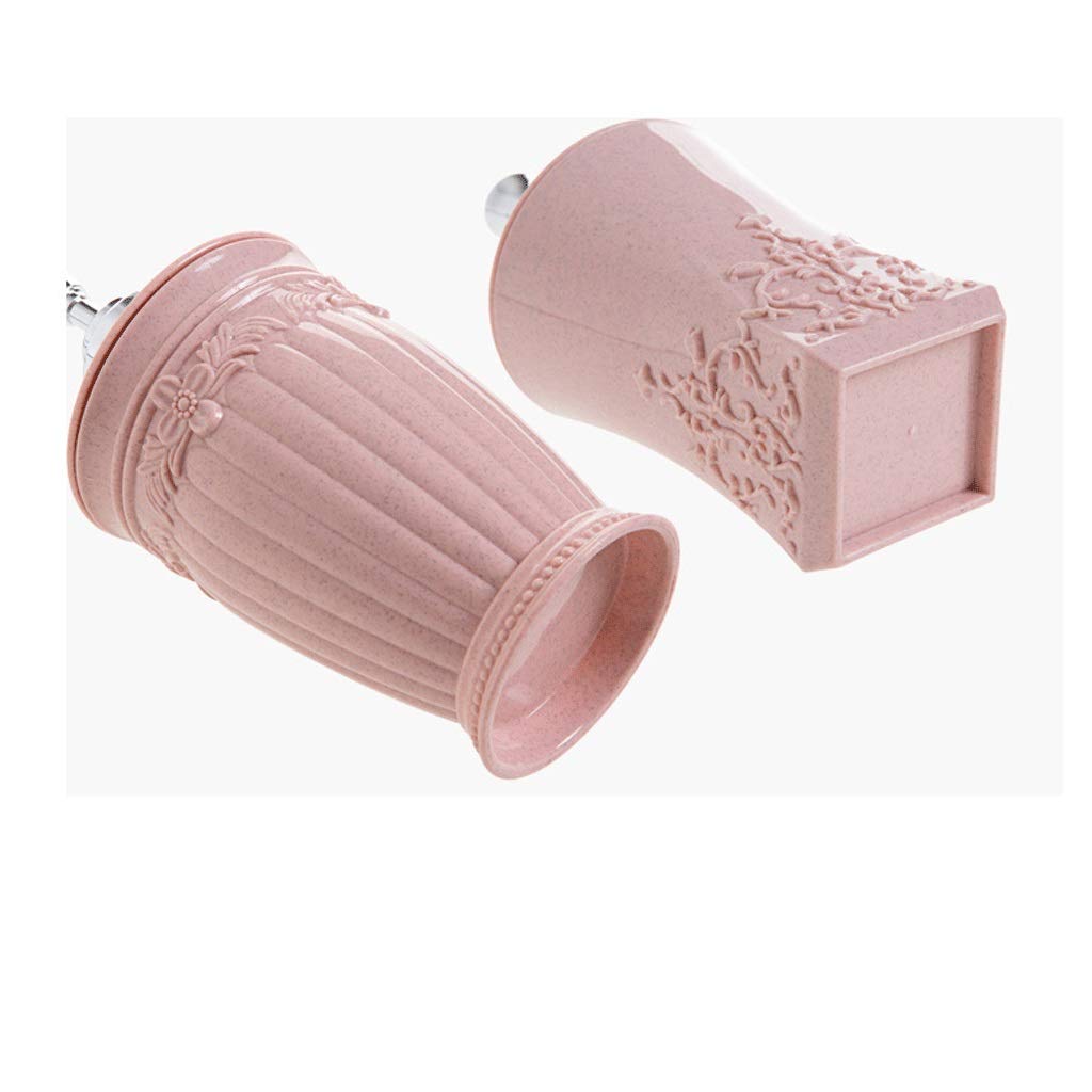 Distributori di sapone da banco, distributore di sapone ricaricabile, flacone di pompa per sapone quadrato rotondo per mobiletto del bagno, distributore di sapone da banco da 13,5 once (rotondo rosa)