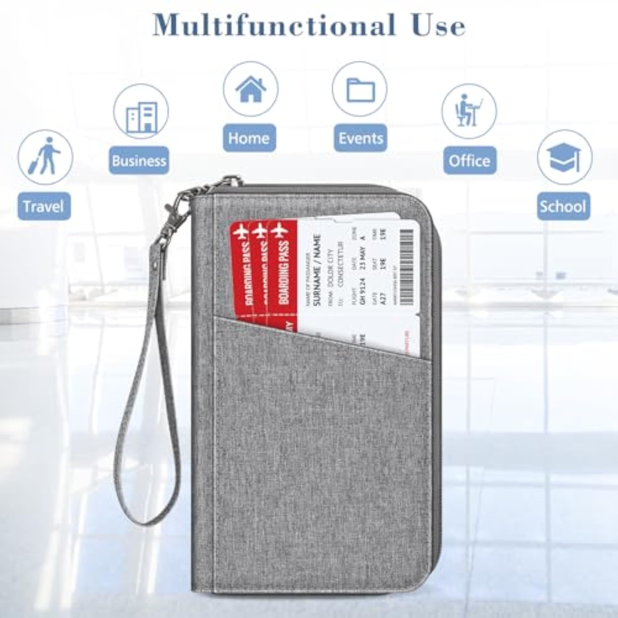 Family Passport Holder Wallet Travel Document Organizer