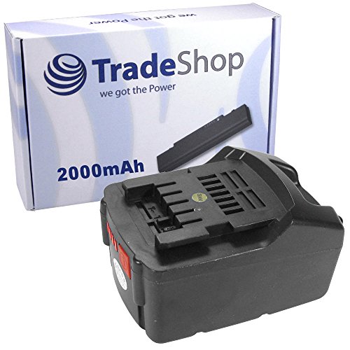 Trade-Shop Li-Ion Akku 36V 2000mAh für Metabo BHA 36, BHA 36 LTX Compact, KHA 36 LTX, WPB 36 LTX BL 230 Quick, AHS 36-65V / Winkelschleifer Heckenschere