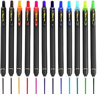 Pentel Energel BL437R1 Retractable Gel Ink Rollerball Pen - 0.7mm Nib - 1 of Each Colour - Pack of 12