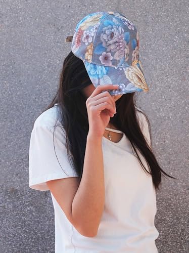 Gorra de béisbol ajustable para mujer con diseño floral miniatura 5
