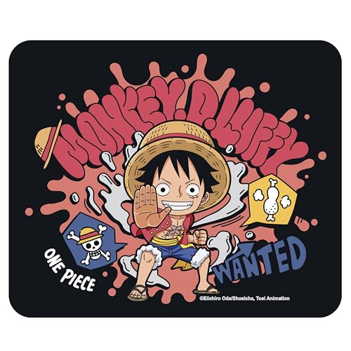 ABYSTYLE - Alfombrilla de ratón flexible de una pieza Luffy Chibi - Producto oficial - Tamaño 21 x 22 cm - Superficie lisa y base antideslizante