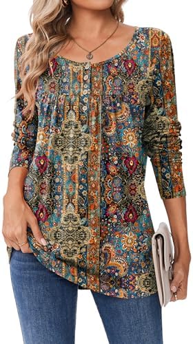 Zeagoo Long Sleeve Shirts for Women Fall Fashion Dressy Casual Blouses Trendy Pleated Tunic Tops for Leggings 2025 Zeagoo Long Sleeve Shirts for Women Fall Fashion Dressy Casual Blouses Trendy Pleated Tunic Tops for Leggings 2025