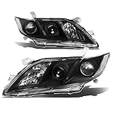 For 07-09 Camry Black Housing Clear Corner Projector Headlights/Lamps - Pair