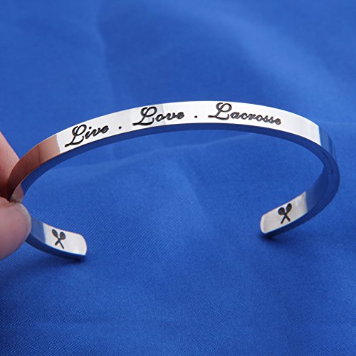 FEELMEM Field Hockey Bracelet Live Love Field Cuff Bangle Bracelet, Field Hockey Jewelry,Gift for Field Hockey Players/Coaches4